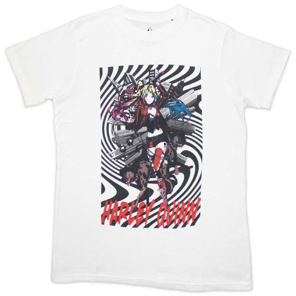 Dc Comics (Xxl, ) Harley Quinn Spiral T Shirt White