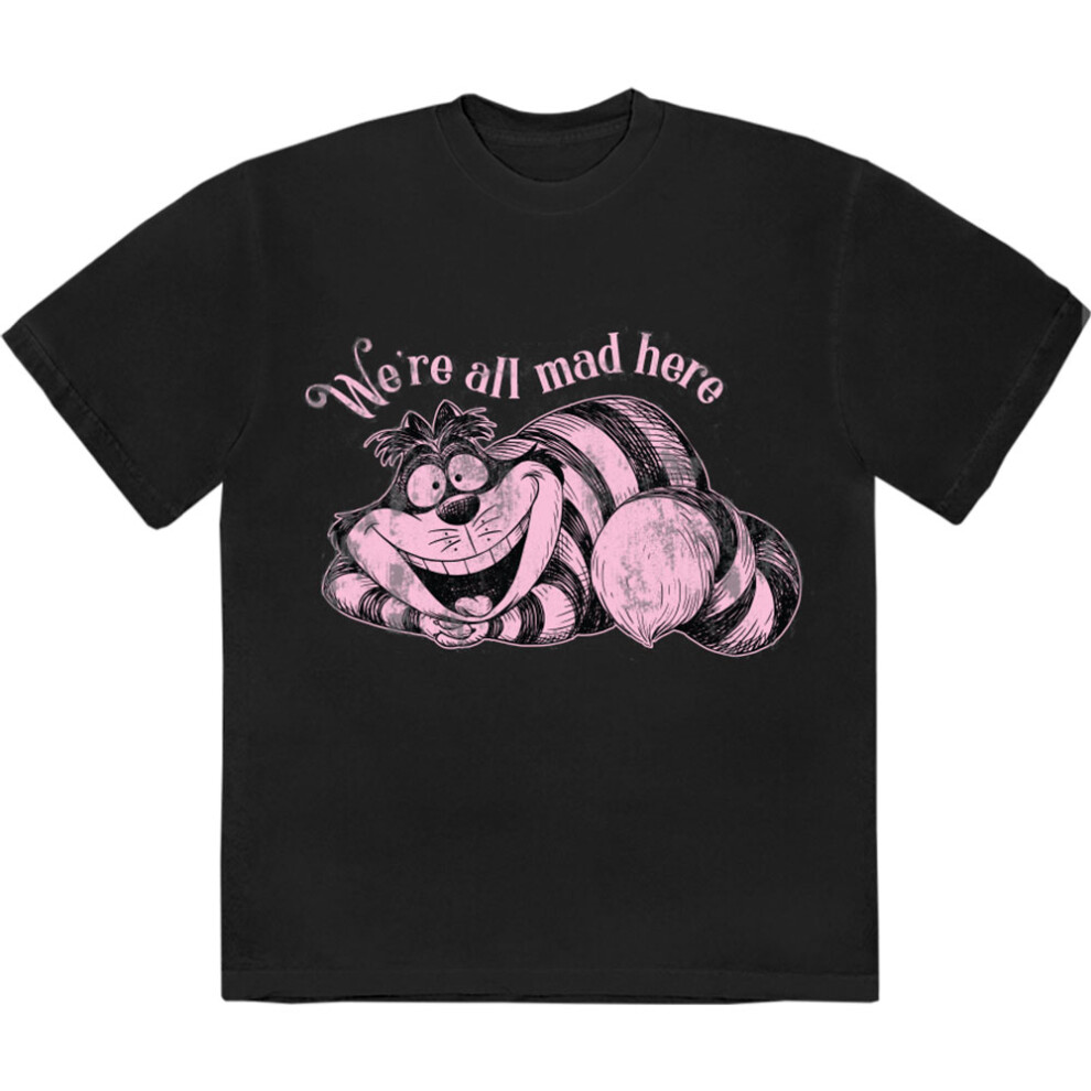 Disney (Xl, ) Alice In Wonderland We're All Mad Here T Shirt Black