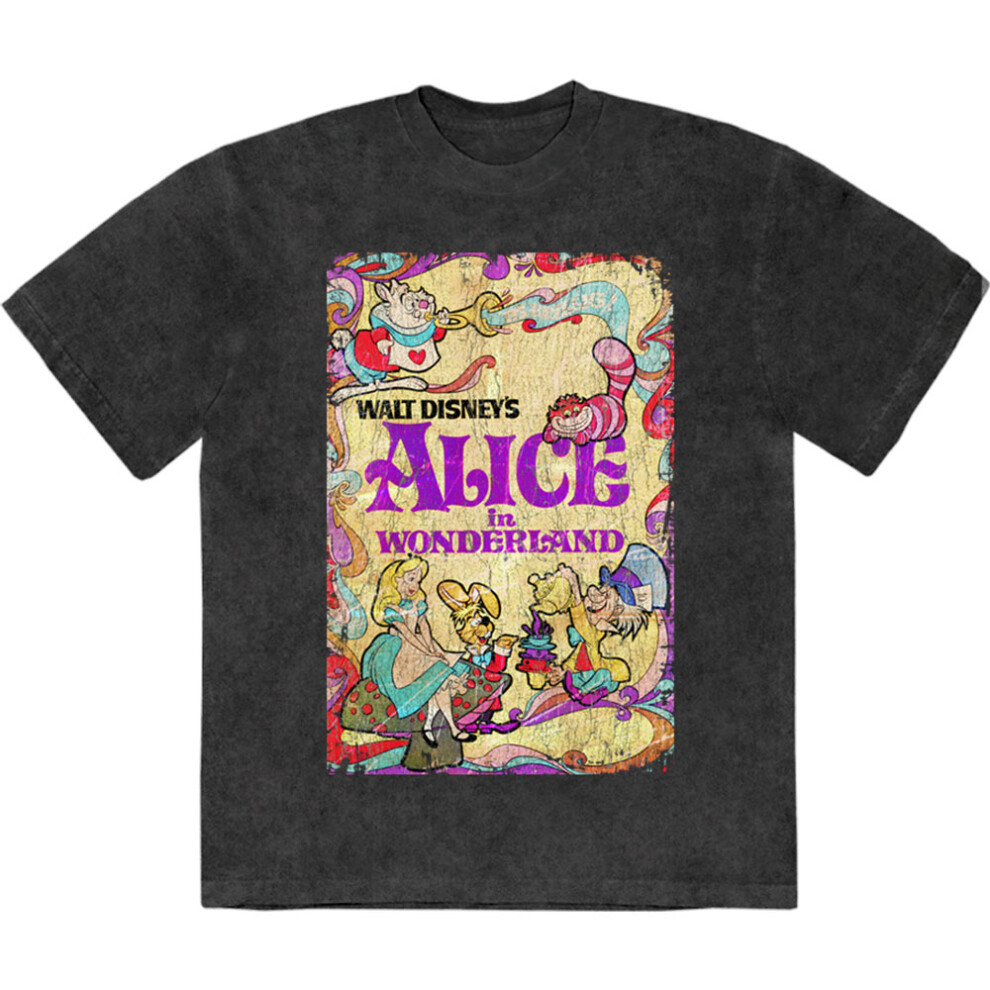 Disney (Xxl, ) Alice In Wonderland Psych Poster T Shirt Black