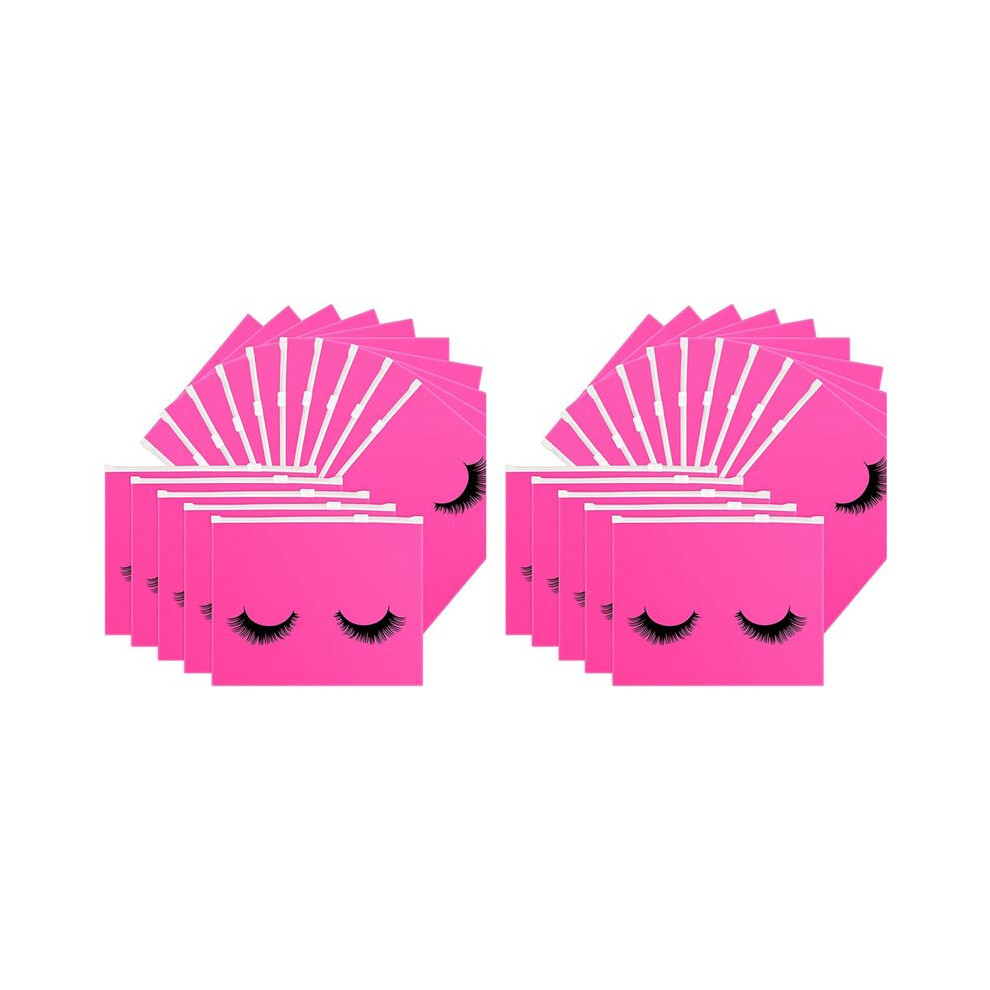 100 Pieces Eyelash Aftercare Bags Plastic Makeup Bags Toiletry Makeup Pouch Cosmetic Travel With Zipper M Typecat