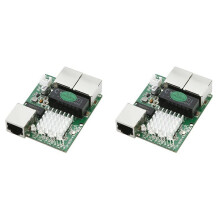 2X Industrial-Grade Min Three-Port 1000M Gigabit RJ45 Standard Port Network Module 5V-12V