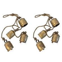 8 Pezzi di Campanelli per Mucche su Corda Grandi Campanelli per Mucche Rustici Vintage Fortunati su Corda da Appendere Alla Parete