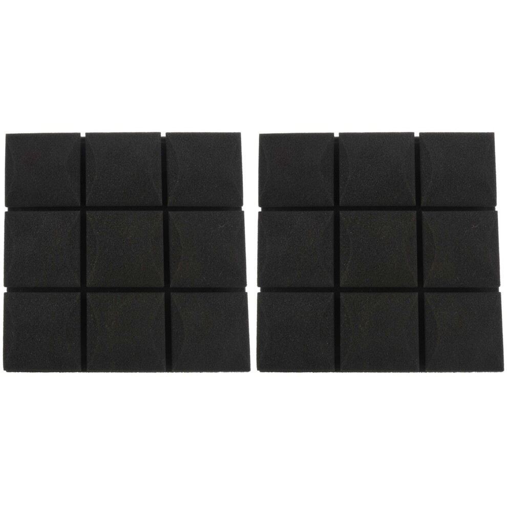 2Pcs 25X25x5cm Wallpaper Sticker Practical Acoustic Foam Panel Sound Stop Absorption Sponge Solid Sponge (Black) Black 4713374433157