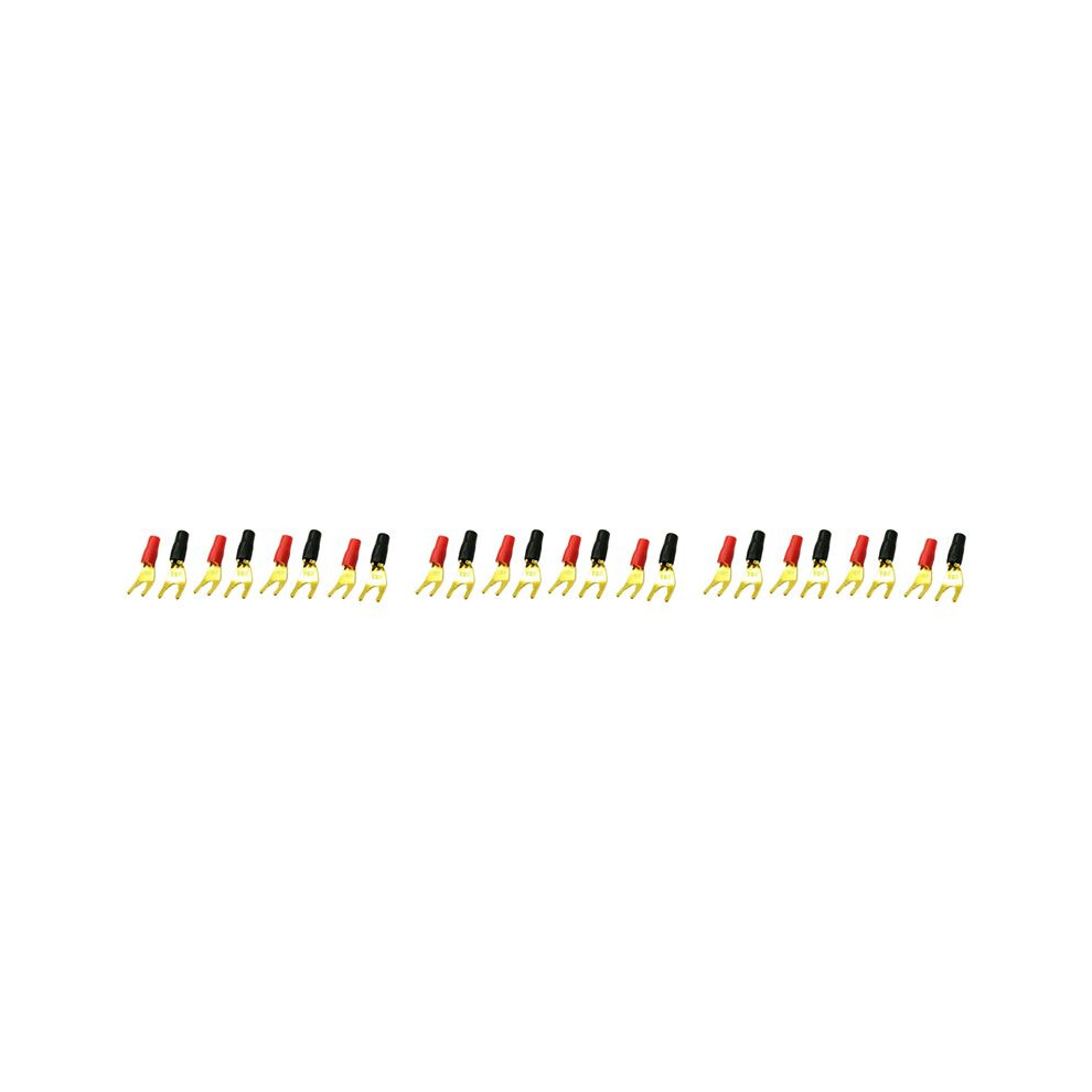 24Pcs/12Pairs "Y" "U" Spade Banana Connectors Plated Solderless Fork Speaker Banana Plug Adapter Gold 4711252430038