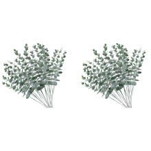 40Pcs Artificial Eucalyptus Stems Leaves Fake Gray Green Eucalyptuses Plant Branches Faux Greenery Stems for Wedding