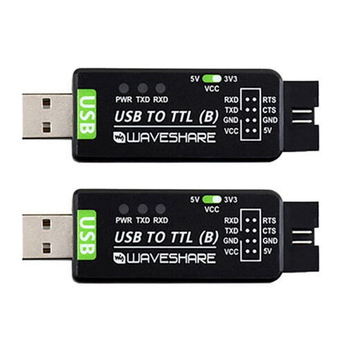 2X Waveshare Industrial Grade USB to TTL Converter CH343G Serial Port Conversion Module Support 5V/3.3V