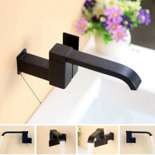 2X Bathroom Basin Faucet Wall Mounted Cold Water Faucet Bathtub Waterfall Spout Vessel Sink Faucet Mop Pool Tap -Silver