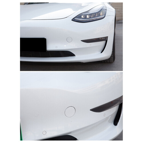 2Pcs Car Front Bumper Tow Hook Cap Cover Fit for  Model 3 2017-2021 ABS, & White 1