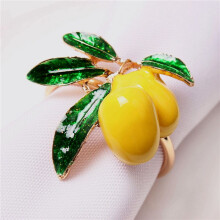 Napkin Rings Set of 32,Lemon Wedding Napkin Holder Gold Napkin Buckle for Table Decor Parties Holiday Family Gathering