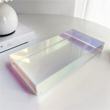 2X Acrylic Transparent Water Cup Tray Teacup Jewelry Storage Tray  Simple Color Dessert Decorative Tray