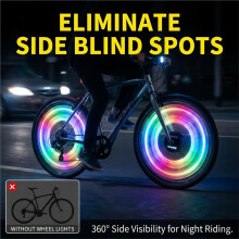 Bike Wheel Lights Rechargeable, LED Bicycle Spoke Lights 7-Color with 12 Flashing Modes, for Kids & Adults E-Bike
