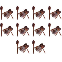Wooden Spoons, 100 PCS Wood Soup Spoon Set, Long Handle Natural Wood Table Spoons 7.3 Inches