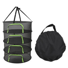 Folding Dry Rack Drying Net for Herbs Hanging Basket Dryer Bag Mesh Herb Drying Net for Flowers Buds Plants - 4 Layers