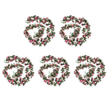 10Pcs Artificial Rose Flower Floral Fake Vine Hanging Garland Party Wedding Decor