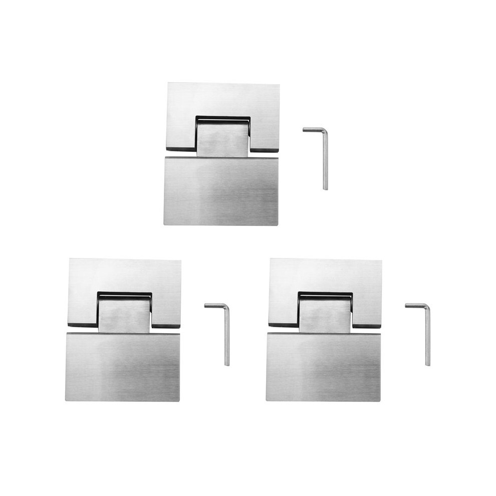 3X Heavy Duty 180 Degree Glass Door Cabinet Showcase Cabinet Clip Glass Shower Door Hinge Stainless Steel Polished 4713620811715