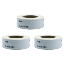 3 Roll of 125 Pcs Self-Adhesive Removable Freezer Refrigerator Food Storage Paper Sticker Labels White 25X75Mm