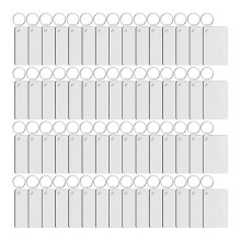 180Pieces Sublimation Keychain Blanks Rectangle Heat Transfer Blanks with Key Rings Blank for Sublimation DIY