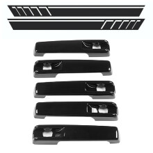 Car Side Sticker Stripe Sticker with Gloss Black Outside Exterior Door Handle Protector Cover Trim