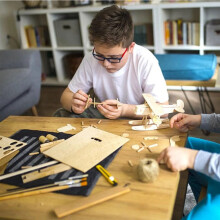 45PCS Basswood Board Model Toys Building Carving Handicraft Educational DIY Accessories DIY Basswood Chips