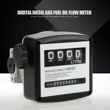 2X Mechanical Fuel Gauge 4-Digit Fuel Flow Mechanical Fuel Flow Meter 25mm (1 Inch Internal Thread) 5-30 GPM/20-120L/Min