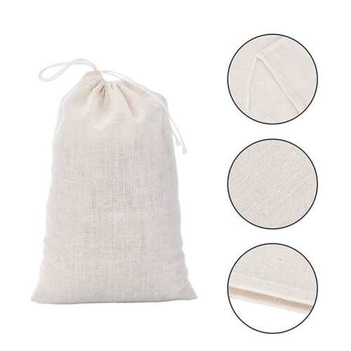 Pacote de 100 Sacos de Musselina de AlgodãO Multiusos com CordãO para Guardar Joias de Chá e Lembrancinhas de Casamento (4 x 6 Polegadas)