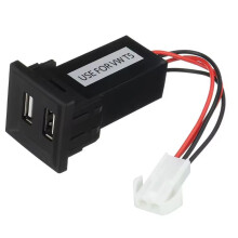 12V Dual USB Charger Adapter Socket in-Dash USB Charger Upgrade for T5 Transporter 2003-2009