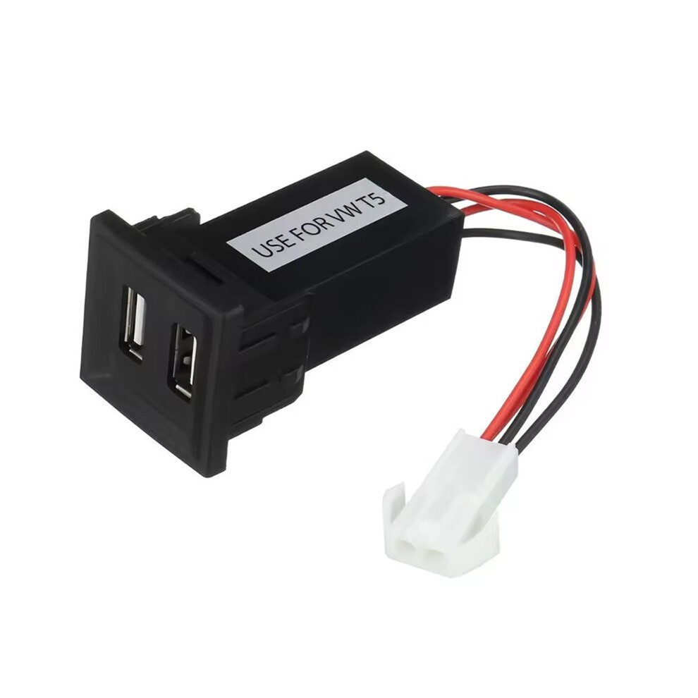 12V Dual Usb Charger Adapter Socket In-Dash Usb Charger Upgrade For T5 Transporter 2003-2009 6033968183113