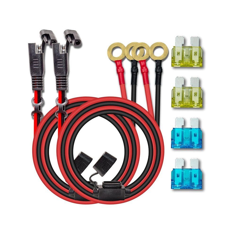 2 Set 10Awg 2Ft Sae To O Ring Charger Cable Quick Disconnect Harness With 15A & 20A Fuse For Car Solar Panel 6031075720696