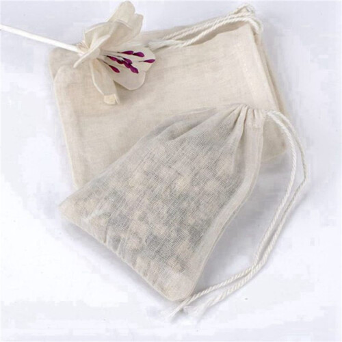 Sacos de AlgodãO com CordãO de 250 Peças, Sacos de Musselina, Sacos de Chá (4 x 3 Polegadas)