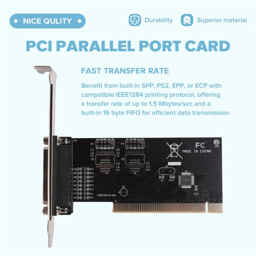 PCI to DB25 Parallel Port Expansion Card PCI Parallel Port Converter Adapter Controller for Desktop PC Printer 1