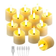 Rechargeable Flameless Candles with Remote Timer,LED Votive Fake Candles,for Wedding Party Window Table Home Decor
