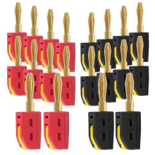20 Stück 4-mm-Bananenstecker, Vergoldete Lautsprecherkabelverbinder für Heimkino, 12-24 AWG, Schnellanschluss