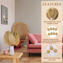 16PCS Dried Leaves Decorations Trimmed Dried Spear Fans Tropical Dried Wedding Flowers Boho Wedding Decor