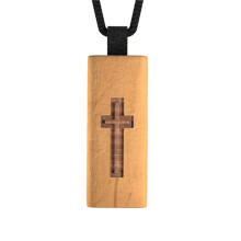 Katholische Halskette mit NFC, Christliche Halskette mit Täglichem Bibelvers, Religiöser Schmuck, Bibel-Halskette Aus Walnussholz