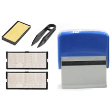 Self Inking Stamp Set Custom Personalised DIY Business Name Number Address Printing Rubber Stamp with Tweezers Kit
