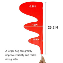 2 Pcs Bike Safety Flags Kids Bike Flag, Bike Trailer Flag Adjustable 6 Feet Height Dinosaur Tail Shape Flag with Poles