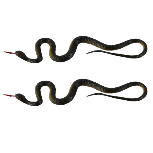 2X Rubber Snake Pretend Trick Toy Garden Props 1