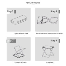 Folding Camping Stool with Storage Bag, Camping Stool Suitable for Mountaineering, Fishing, Leisure, Easy to Carry