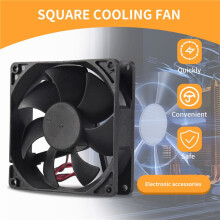 Black Plastic Square 9025 90 x 90 x 25mm  12V 0.25A Cooler Fan