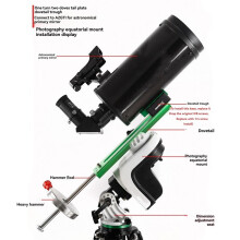 Plate 250mm Equatorial Telescope Dovetail Plate One Adapter Two Short Plate Astronomical Telescope Accessories Black