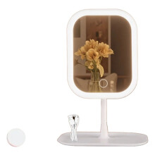 Oplaadbare Make-Upspiegel met Verlichting, Verstelbare Verlichting in 3 Kleuren, Ideaal Cadeau voor Vrouwen.