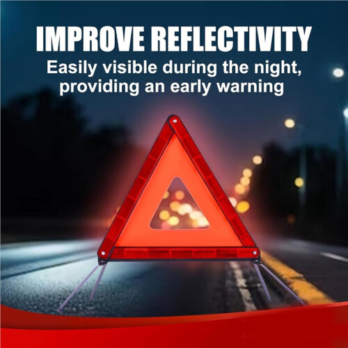 3pcs Standard Emergency Triangles, Warning Triangles for Vehicles, Reflective Triangle, Safety Triangles with Case