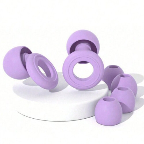 Silicone Earplugs for Sleeping, Noise Cancelling Reusable Ear Plugs, Violet