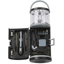 Lampe de Camping LED avec Kit D'Outils de Voiture 15 Pièces, Équipement de Survie, Kit D'Urgence Portable pour la Randonnée avec Tournevis