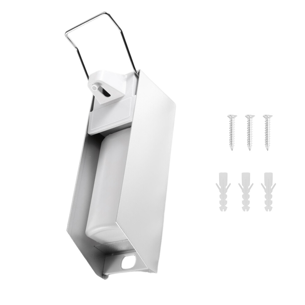 White Wall Mounted Soap Dispenser With Elbow Print For Disinfectants And Hand Soaps, Soap Dispenser, Aluminium, 500 Ml