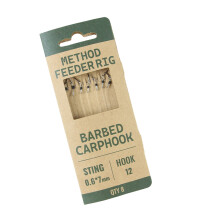 Pack of 8 Pre Tied Fishing Rigs Barbed Hook-Straight needle 12
