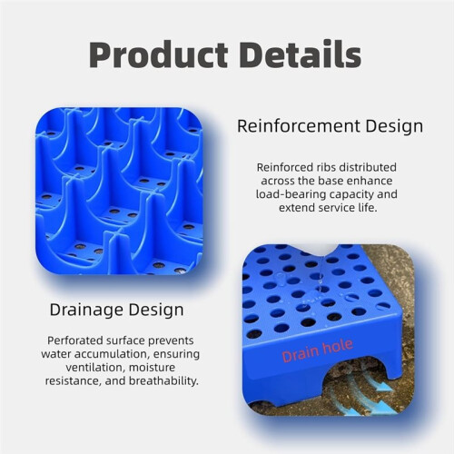 Moisture-Resistant Plastic Pallet with Breathable Mesh Ventilation, Suitable for Basements, Warehouses 1