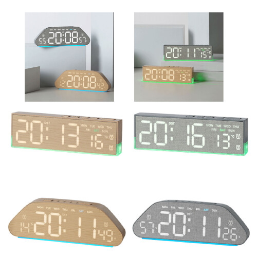 Night Light Digital Alarm Clock Electric Desk-5535A yellow 2