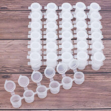 80 Strips 480 Pots 5Ml 6 Cups Empty Paint Pot Pod Strips Paint Strips Arts and Crafts Plastic Storage Containers