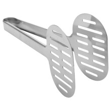 2X Stainless Steel Turner Tongs Kitchen Double Spatula Bread and Burger Tongs